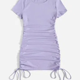 SXV STYLE Women Ribbed Ruched Cotton Bodycon Dress-picture-15