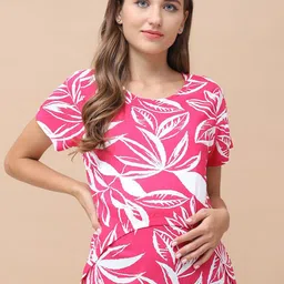 Secret Wish Printed Women Maternity Lounge T-Shirt-picture-30