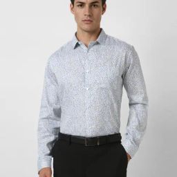 Van Heusen Blue Cotton Slim Fit Printed Shirt-picture-13
