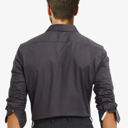 Rare Rabbit Grey Regular Fit Solid Shirt-image-54