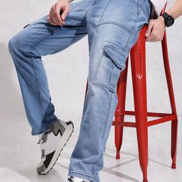 WROGN Men Relaxed Carrot Fit Heavy Fade Stretchable Jeans-picture-40