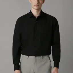 Louis Philippe Black Cotton Regular Fit Shirt-picture-1