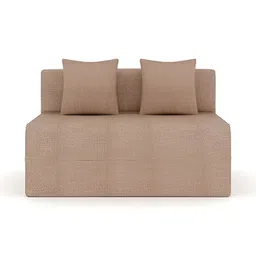 Torque Beige Messi Flipper 2 Seater Foldable Sofa Cum Bed With 2 Cushions-image-28