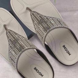 Mochi Women's Grey Thong Wedges-image-99