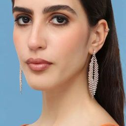 Sohi Silver Plated Designer Stone Party Dangler Earrings-image-52