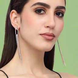 Sohi Silver Plated Designer Stone Party Dangler Earrings-image-46