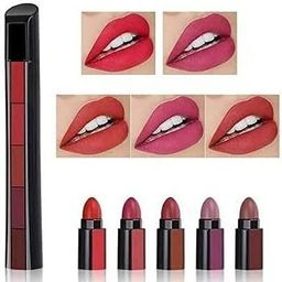 zukrave 5 in 1 Waterproof Matte Lipstick Moisturize Long Lasting Colorful Lipstick-picture-7
