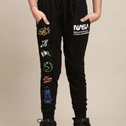 Kidsville Nasa Printed Black Joggers For Boys-image-35