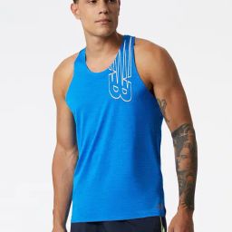 New Balance Royal Blue Comfort Fit Printed Tank T-Shirt-image-60