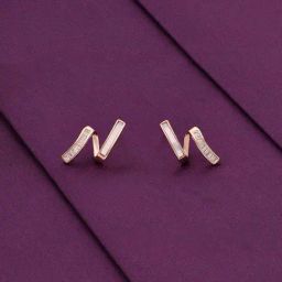 Kai Jewel Crystal Zigzag Casual Sterling Silver Rose Gold Stud Earrings-image-80