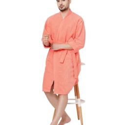 Welspun Dew Orange 325 GSM Cotton Bath Robe (L)-image-85