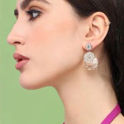 Sohi Gold Plated Designer Stone Party Drop Earrings-76