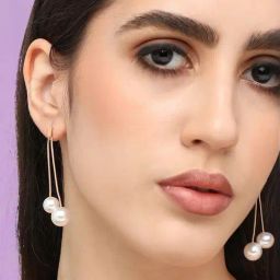 Sohi Gold Plated Pearls Party Drop Earrings-10