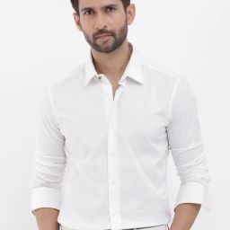 Rare Rabbit White Regular Fit Solid Shirt-image-78