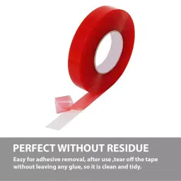AIPL RP 24 mm Red & Transparent Double Sided Tape (Set of 2 pcs) image 2