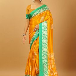 VIRENDRA TEXTILES Bandhani Pure Crepe Saree-5