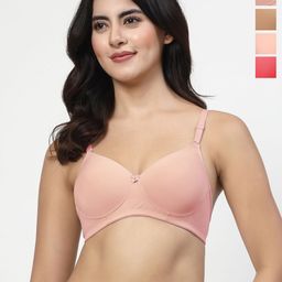 LILY dapyklis Women Pack Of 4 Full Coverage Lightly Padded Non Wired Regular T-shirt Bra-19