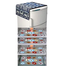 LooMantha 5-Pcs White & Red Printed Fridge Cover-image-32