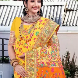 AKSH FASHION Yellow Pure Cotton Sarees-picture-39