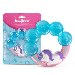 Baybee Unicorn Natural Water Filled Silicone Teether For Babies To Soothe Their Gums BPA Free Non Toxic Food Grade Chewing Baby Teether - Blue-8