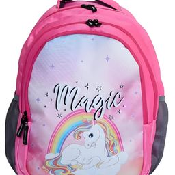 Echo Boomers Unicorn Design Print Backpack|17inch - 3 Compartment School Bags for Kids with Zipper Closure - Pink-picture-11