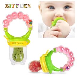 BitFeex Baby Pacifier Nibbler New Born With Rattle Handle Silicone Fresh Fruit Safe Kids Soother Feeder -Color may vary, Pack of 1 pcs-4