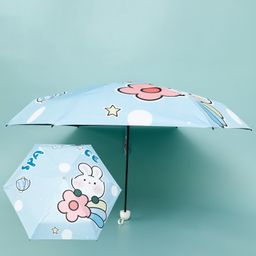 Kids Umbrella with Bunny Print - Light Blue-12