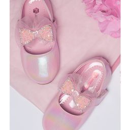 Mine Sole Stones Embellished Bow Designed Mary Jane Ballerinas - Pink-image-51