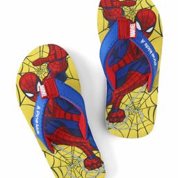 Pine Kids Marvel Slip On Flip Flops With Spiderman Print - Yellow & Blue-image-68