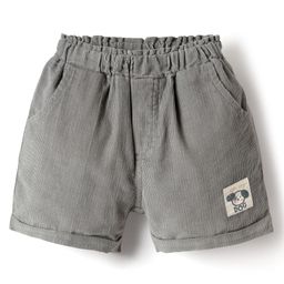 Ollypop Cotton Woven Knee Length Solid Colour Shorts With Patch Detailing - Grey-image-94