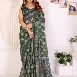 JYA Printed Celebrity Inspired Banarasi Silk Saree For Women-picture-33