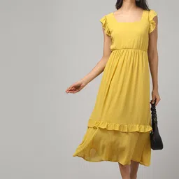 clobug Flutter Sleeve Fit & Flare Midi Dress-image-37