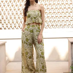 Tasya India Printed Cotton Top & Trousers Co-Ord Set-picture-52