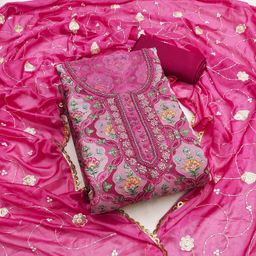 KALINI Embroidered Organza Unstitched Dress Material-image-36