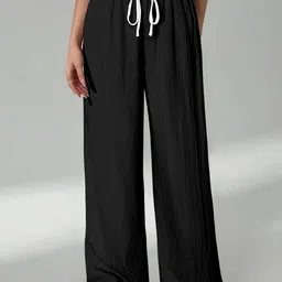 RAJOVATI Women Textured Loose Fit Trousers-picture-40
