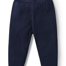 Babyhug Knitted Full Sleeves Sweater Set With Color Block Design - Navy Blue image 4