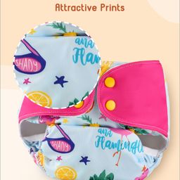 Babyhug Reusable Cloth Diaper with Contrast Flap and Insert Pack of 5 | Washable & Eco-friendly| Adjust to Suit Waist Size| Easy Snap Buttons| Soft & Skin Friendly| High Absorbency Inserts image 5