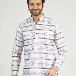 DEVOILER Men Ethnic Motifs Printed Kurta-image-89
