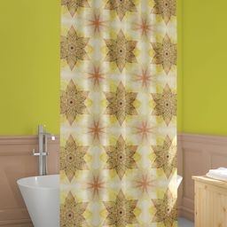 ArtzFolio Yellow & Brown Printed Waterproof Shower Curtain-8