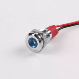 Blue 3-9V 12mm LED Metal Indicator Light with 15CM Cable-4