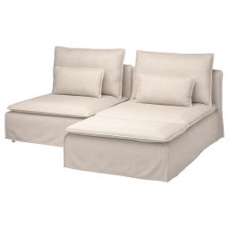 ikea söderhamn 2-seat sofa with chaise longue, Gransel natural-picture-3