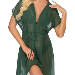Dahr Green Georgette Nightdress-image-62