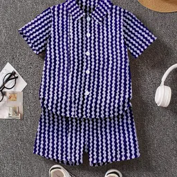 OMPAX Boys Printed Shirt with Shorts-image-81