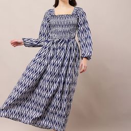 BAESD Print Puff Sleeve Crepe Fit & Flare Maxi Dress-image-87