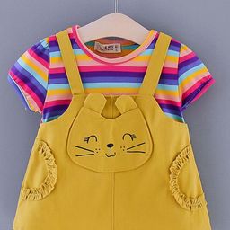 LULU & SKY Girls Striped Pinafore Dress-image-22