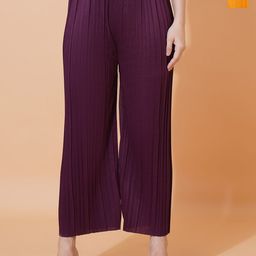 Mast & Harbour Women Pack Of 2 Solid Mid-Rise Comfort Regular Fit Trousers-picture-21
