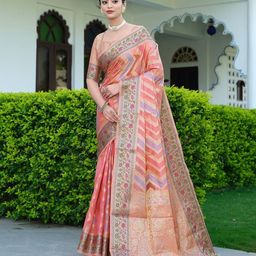 ISHIKA FAB Woven Design Zari Organza Banarasi Saree-picture-39
