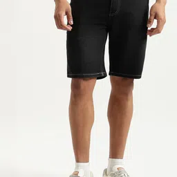 United Colors of Benetton Men Washed Slim Fit Mid-Rise Denim Shorts-picture-28