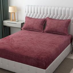 MORADO Brown 260 TC Queen Bedsheet with 2 Pillow Covers-image-24
