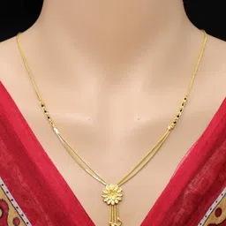 SONI Golden Princess Traditional Gold Plated mangalsutra (18 inch length) three layered mangalsutra-image-82